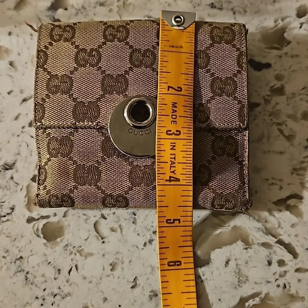 Gucci Beige Canvas Bifold Monogram Wallet - Unisex - Picture 13 of 13